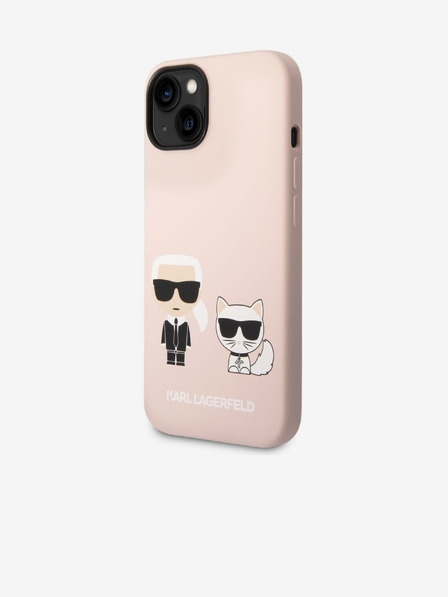Karl Lagerfeld Karl Lagerfeld and Choupette Liquid Silicone Stražnji Poklopac za iPhone 14 Plus Pink