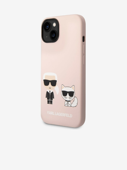Karl Lagerfeld Karl Lagerfeld MagSafe Kompatibilni Poklopac Tekući silikonski Karl and Choupette za iPhone 14 Plus Rozi