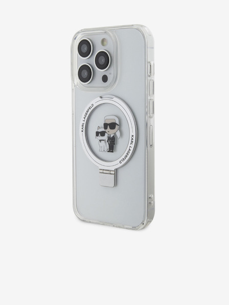 Karl Lagerfeld Karl Lagerfeld Stalak Karl and Choupette MagSafe Stražnji poklopac za iPhone 15 Pro Bijeli