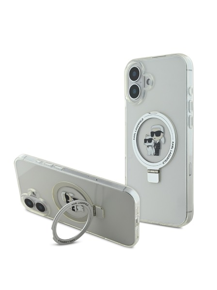 Karl Lagerfeld Karl Lagerfeld Stalak Karl and Choupette MagSafe Stražnji poklopac za iPhone 16 Plus Bijeli