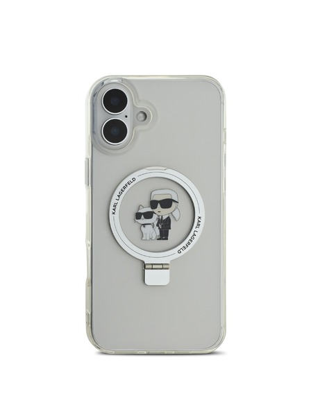 Karl Lagerfeld Karl Lagerfeld Stalak Karl and Choupette MagSafe Stražnji poklopac za iPhone 16 Plus Bijeli