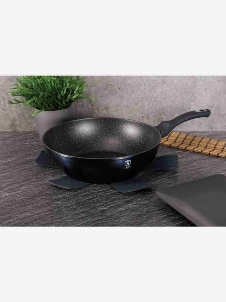 Berlingerhaus Wok tava s mramornom površinom 30 cm BERLINGERHAUS Metallic Line Aquamarine Edition