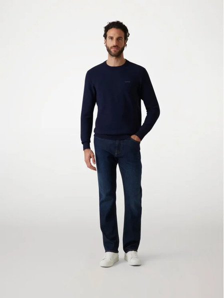 Guess Jeans Muški tamno plavi džemper s izvezenim logom Guess jeans