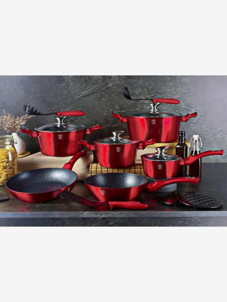 Berlingerhaus Tava s mramornom površinom 30 cm Burgundy Metallic Line BERLINGERHAUS