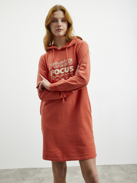 ZOOT.lab Koraljna ženska sweatshirt haljina s kapuljačom i ZOOT.lab Debby printom
